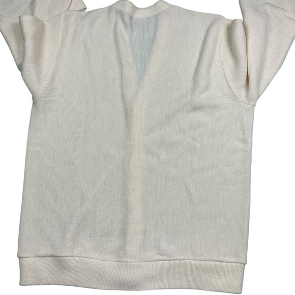 Vintage 70s/80s Challenger ivory knit button front cardigan sweater USA men’s M - Picture 2 of 5